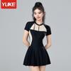 Traje de Baño para Mujer de Una Pieza Falda Conservador Estudiante 2025 Nuevo Estilo Cubre Vientre Adelgazante Look Deportivo para Mujer Talla Grande Traje de Baño para Aguas Termales