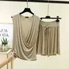 Conjunto de Chaleco Delgado de Modal de Verano y Shorts para Mujer, Conjunto Casual de Dos Piezas Suelto sin Mangas que se Puede Usar Afuera