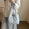 Bolso de Lona Nuevo de Lunares para Verano, Bolso de Hombro de Gran Capacidad, Bolso Lindo con Decoración de Flores para Llevar en la Mano o Debajo del Brazo