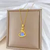[Aço Titânio] Olhando para Xinghe Moda Luxo Leve Elegante Deslumbrante Colar de Diamante Corrente de Clavícula Versátil para Todas as Ocasiões Corrente de Aço Titânio