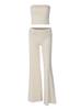 Amazon Roupa Feminina Transfronteiriça 2025 Verão Novo Top Tubinho Cor Pura Calça Flare Moda Conjunto Slim Feminino
