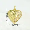 Ventas Directas de Fábrica, Venta al por Mayor de Artículos en Stock, Chapado en Oro Real Microincrustado de Cobre 18K, Colgante en Forma de Corazón Chapado en Oro