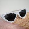 2025 Nuevas Gafas de Sol Exclusivas Transfronterizas Ojo de Gato Perladas Estilo Tendencia Europea y Americana Celebridad de Internet Protección Solar Gafas de Sol para Fiesta