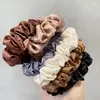 Anillo para el cabello de intestino grueso transfronterizo Satén Cuerda delgada para el cabello Traje Popular para niña Cola de caballo simple Cuero Cubierta Bola Cuerda para el cabello para mujer