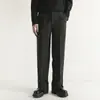 Pantalones de Traje Negros para Hombre, Pantalones Anchos de Talla Grande Holgados Estilo Hong Kong para Hombre, Pantalones Rectos Casuales de Moda Popular High Street