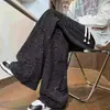 Calças Masculinas Outono e Inverno Estilo Coreano Estética Old Money Estampa de Leopardo Personalizada Calças Tie-Dye para Jovens Estilo College Versátil Caimento Calça Reta