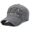 Boné de Baseball Vintage Lavado com Bordado de NY, Chapéu de Sol Versátil Unisex com Aba Curva, Boné Elegante Respirável