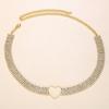 Colar de amor vazado de moda europeia e americana, com diamantes completos, várias fileiras de strass, corrente de pescoço, joias brilhantes transfronteiriças