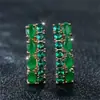 Europa y Estados Unidos moda transfronteriza forma de huevo oro champán jade verde microincrustación redondos pendientes de nuevo diseño pendientes de temperamento sobresaliente