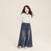 Camiseta de Rayas para Niñas Primavera y Otoño Nuevo Estilo Coreano Slim Cuello Redondo Versátil Trendy Manga Larga Otoño Top Infantil