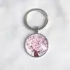 Llavero Colgante de Gema del Tiempo Cinta Rosa Transfronterizo Regalo Pequeño Creativo Anillo de Metal para Llaves