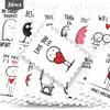 36 Adesivos de Carimbos Simples de Boneco Palito, Estilo Fofo e Calmante, para Diários, Malas, Cadernos, Adesivos Decorativos Atacado