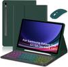 Teclado Bluetooth para Samsung Tab S9 FE 10.9 S7/S8/S9 11, funda de cuero con teclado retroiluminado colorido