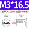 Yishenglong Rebites Studs para Furo Cego de Aço Inoxidável Porcas Rebite Placa de Pressão Sextavada Rosca Bsos-M3M4