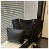 Bolsa Tote Minimalista de Colorido Bloqueado, Gran Capacidad, Estilo Sencillo, Para Viajes al Trabajo, Otoño 2024, Nuevo Temperamento, Hombro/Axila, para Mujer