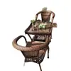 Mesa y Sillas de Ocio para Balcón Juego de Tres Piezas Combinación Mesa y Sillas de Ocio para el Té Sillas de Mimbre para Patio Mesa y Sillas de Mimbre para Exteriores