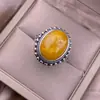 Anel de Cera de Abelha Prata Chiba Tai com Incrustação Estilo Nepal Retrô, Anel de Cera de Abelha Personalizado da Moda Ol de Nicho