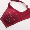 Ropa interior con hebilla delantera para mujer de mediana edad y mayores, nueva ropa interior fina estampada de talla grande, sujetador para mujer, chaleco de algodón suave