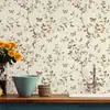 Pegatina de Pared Floral Romántica Autoadhesiva Papel Tapiz Resistente a la Humedad y al Moho Ecológico Lujo Ligero Decorativa para Pared de Dormitorio Armario Renovación