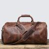 Bolsa de Viaje Portátil para Hombre de Cuero Genuino Nueva de Fábrica Capacidad Grande Bolso de Hombro Cruzado Duffel Bolsa Independiente para Zapatos Bolsa para Hombre