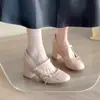 Zapatos Mary Jane para Mujer que Aumentan la Altura con Lazo 2026 Nuevos Elegantes Zapatos de Tacón Grueso con Correa Única Tacones Altos Suaves