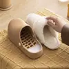 Novas pantufas de algodão com velcro removível para mulheres, com forro de pelúcia para aquecimento, sola grossa para altura extra e frete grátis