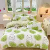 Juego de cuatro piezas de algodón con estampado de aloe vera 2026, juego de tres piezas para dormitorio de estudiante, sábana individual y funda de edredón