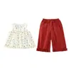 Conjunto de Roupa para Meninas 2026 Novo Estilo Coreano Conjunto de Moda para Meninas Pequenas com Asas e Bolinhas, Conjunto de Verão Estiloso de Duas Peças para Crianças Pequenas