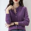 26 Outono/Inverno Novo Estilo Coreano Casaco Cardigã Tricotado Gola Redonda Solto Fashion Versátil Suéter Manga Longa Top Roupa Feminina