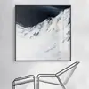 Pintura Abstrata Preto e Branco Montanha de Neve Luxo Leve Pintura Decorativa Moderna para Entrada de Sala de Estar Luxo Leve Pintura para Pendurar no Fundo de Sofá Nórdico