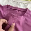 Camiseta Casual de Otoño Nueva de Manga Larga con Cuello Henry Estilo Minimalista para Mujer, Holgada, Diaria, Color Sólido, Transpirable, Capa Base