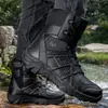 Botas de Combate Super Ligeras para Hombre Piel de Vaca Impermeables Zapatos de Senderismo Deportivos Transpirables Botas Tácticas del Desierto para Exteriores Senderismo Entrenamiento Venta al por Mayor