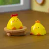 Paisagem em Miniatura Franguinhos Desenho Animado Fofo Acessórios de Decoração DIY Casa Sala de Estar Mesa de Trabalho Ornamentos Criativos Pequenos