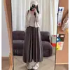 Pantalones casuales de otoño para personas petite, versátiles pantalones-falda suaves y cómodos de cintura alta, con caída, holgados, sencillos, de pierna ancha
