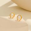 Pendientes Minimalistas de Plata de Ley S925 Perla Circonita Moda Femenina para el Trabajo Estilo Transfronterizo Europeo y Americano