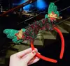 Diadema navideña transfronteriza Diadema con lazo de árbol de Navidad Pasador decorativo lindo Diadema de cuernos de alce Accesorios para el cabello al por mayor