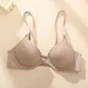 Roupa interior sem costura japonesa feminina pequena peito push-up fivela frontal anel de aço fino esportes anti-flacidez peito grande sutiã de banho