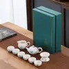 Juego de Té Portátil para Viaje Tetera Ding Kiln Gaiwan Taza de Té Bandeja de Té Taza Rápida Logo de Empresa Regalo Souvenir Juego de Té