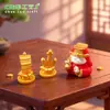 Paisagem em miniatura, estatueta fofa de Mazu, decoração DIY adorável, ornamento para pendurar, salpicado de ouro e jade, simbolizando paz e boa sorte, pequena peça decorativa