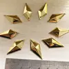 DIY Metal Imitación Cosido a Mano Cuentas Sueltas Rombo Diamante Cos Hecho a Mano Bordado con Cuentas Ropa de Animación Accesorios 20X34Mm Dorado