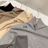 ¡El favorito personal del dueño de la tienda! Cachemira 100% pura, capa base de lana de cuello libre, suéter adelgazante para otoño e invierno, capa base de punto versátil