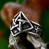 Steel Warrior novo anel estrela de cinco pontas de aço inoxidável joia de mão vintage nó celta viking anel de aço titânio