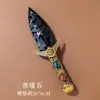 Faca de Pedra Totalmente Feita à Mão, Ferramenta de Obsidiana Personalizada, Lâmina de Pedra, Descascamento por Pressão, Móveis Decorativos para Casa, Escultura e Polimento de Pedra Esmaltada