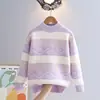 Suéter de Otoño e Invierno para Niñas Suéter de Punto Grande para Niñas Ropa Exterior Cálida de Terciopelo Coreano Ropa para Niños Suéter para Niños