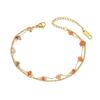 Pulsera de Acero de Titanio para Mujer, Diseño de Nicho con Piedra Triturada Verde Natural, Estilo Dulce Japonés y Coreano, Joyería de Pulsera de Moda Hecha a Mano