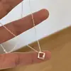 Colar Geométrico Quadrado com Diamante Único para Mulheres Design de Nicho ins Moda Simples Temperamento Estilo ins Corrente de Clavícula Exquisita
