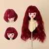 Peruca para Bonecas BJD, 346 Pontos com Franja, Cabelo Personalizável, Cachos Macios de Lã de Seda, Peruca de Cabeça Inteira