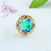 Anillo de Vidrio Colorido Retro Europeo y Americano Ai Yu Banda de Anillo Ajustable Transfronterizo Transmisión en Vivo Venta Caliente Venta al por Mayor S5021511