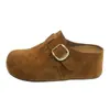 Sandalias de media pantufla tipo Birkenstock fáciles de poner para mujer, para uso exterior, nueva colección otoño 2026, con suela gruesa y característica interior para aumentar la altura