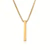 Collar de Acero Inoxidable de Moda Pilar Tridimensional Hip-Hop Europeo y Americano Pulsera Lisa Estilo Cubano Personalizada Joyería Transfronteriza con un Toque de Lujo